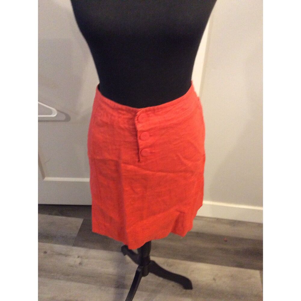 New NWT Linen Skirt Max Studio Size 12 Dark Orange